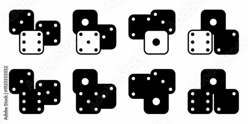 Deice icon on white background. Vector logo dice illustration.