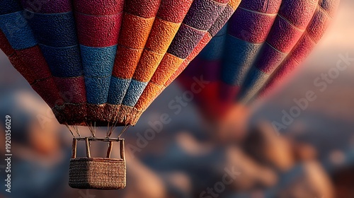 Close up striped hot air balloon material pictures