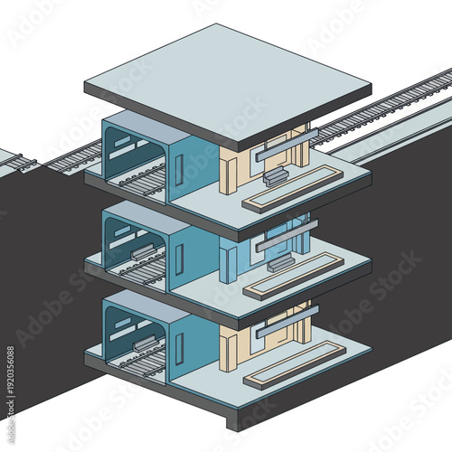 Three Level Parking Garage Structure.