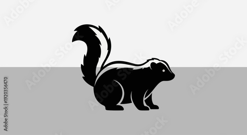 Stylized Skunk Silhouette Icon Vector Art
