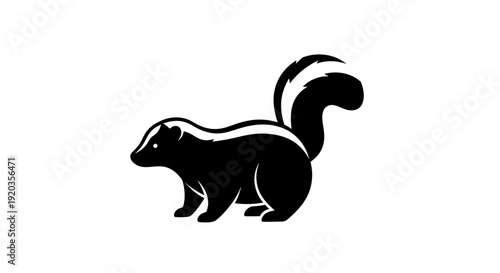 Stylized Skunk Silhouette Vector Illustration