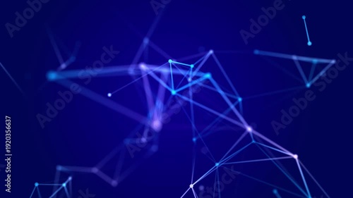 Big data transfer. Abstract background with dots and lines. Network connection structure. 3D rendering.