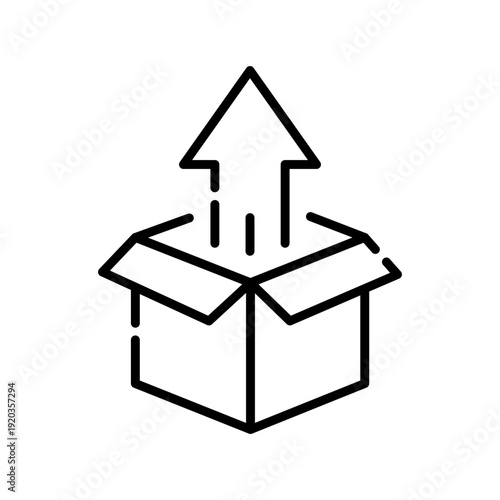 Unboxing color line icon.