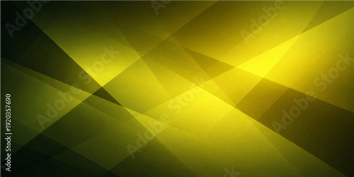 Abstract green geometric vector wallpaper featuring a seamless triangle pattern and yellow mosaic diamond shapes for a modern business backdrop design