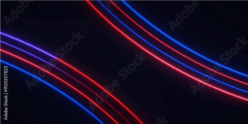 An abstract blue and colorful background with lines features a glowing wave of light and motion to create a vibrant energy pattern for a modern wallpaper design