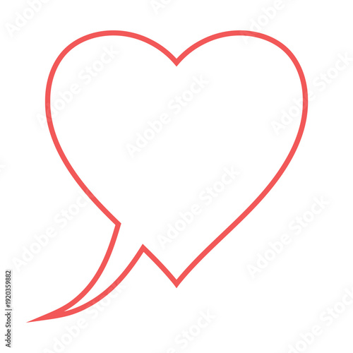Red heart speech bubble out...