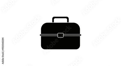 Two contrasting lunchboxes one white outline and one solid black both with handles high quality professional