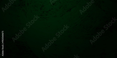 Deep Forest Emerald Green Gradient Grunge Wall Texture with Moody Shadow, Distressed Concrete Surface, Green Slate Stone Background and Vintage Film Scratch Effect