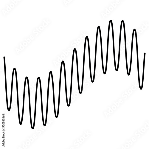 Sinusoidal wave vector with increasing amplitude, oscillation physics design