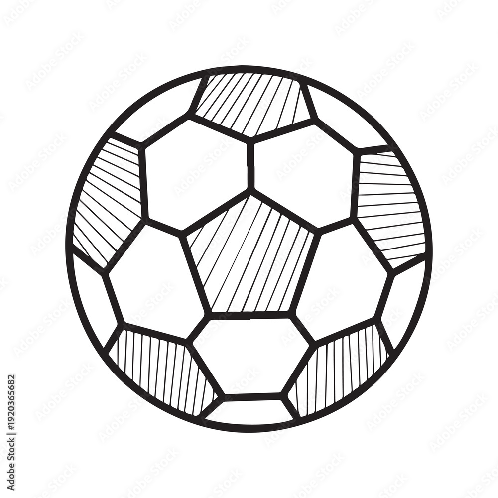 Fototapeta premium Black and white soccer ball with classic pentagonal and hexagonal pattern isolated on plain background