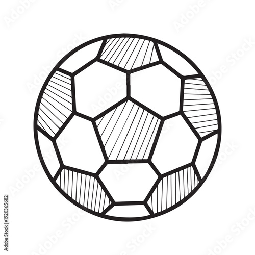 Black and white soccer ball with classic pentagonal and hexagonal pattern isolated on plain background