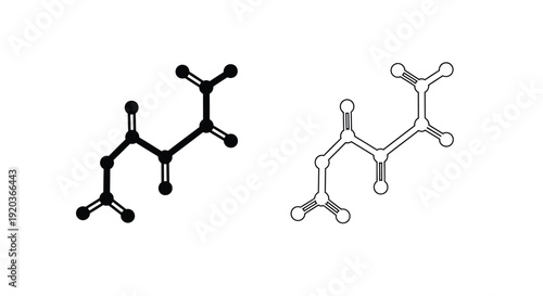 Molecular structures of leucine shown in two different representations