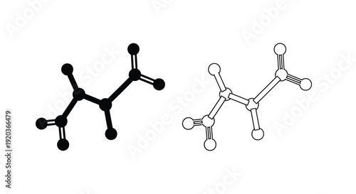 Molecular structures a black and a white representation of carbon based compounds