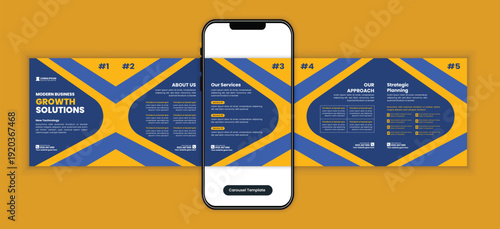 Technology business consulting firm social media carousel template	