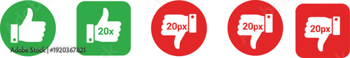 Thumbs up icons, thumbs down icons, approval, disapproval, feedback symbols, green like, red dislike, UI design, rating, vote buttons