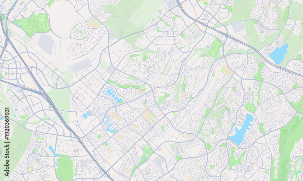 Obraz premium Lake Forest California map