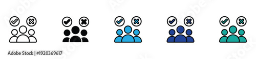 Group Decision Making and Opinion Survey Icon Set