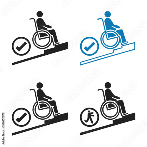 Wheelchair Accessibility Signs with Checkmarks Icons