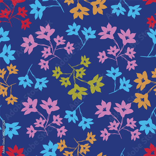 Seamless pattern from bouquet cute floral Traditional ornament yellow floral pattern,Abstract seamless simple floral pattern. Flower pattern. Spring pattern. used for textile, wallpaper, card 
