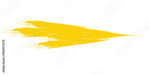 Hand drawn yellow color ink paint brush strokes isolated text design quote or text information.