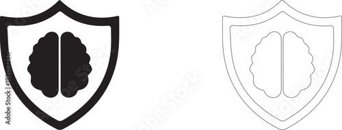 AI protection vector icon.