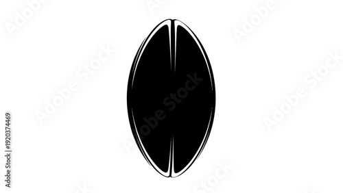 vector illustration of a black and white surfboard
