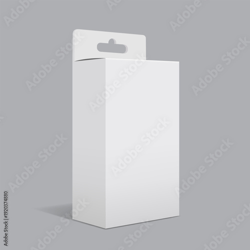 Blank product package box mockup. Blank white Package Box. For Software, electronic device and other products.