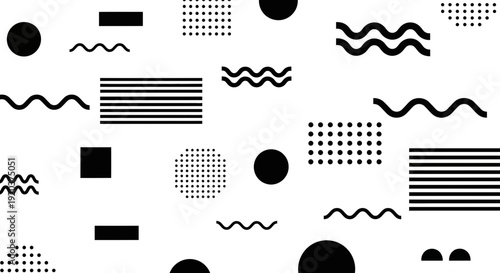 Geometric Shapes and Patterns in Black.