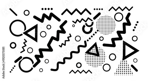 Geometric Shapes and Lines in Black Design.