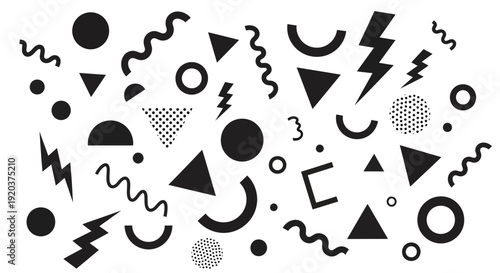 Black Geometric Shapes and Symbols Collection.