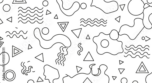Memphis Pattern Geometric Shapes Abstract Design.