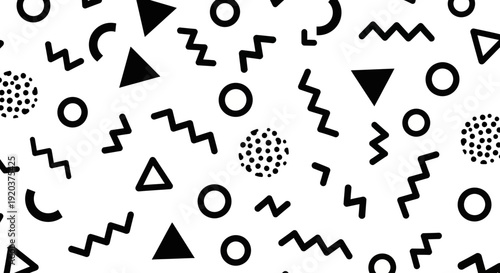 Geometric Shapes and Patterns in Black.