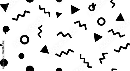 Geometric Shapes and Symbols Pattern Design.