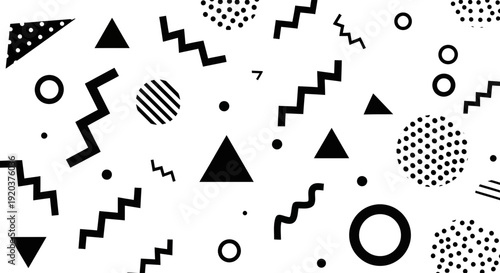 Geometric Shapes and Patterns in Black.