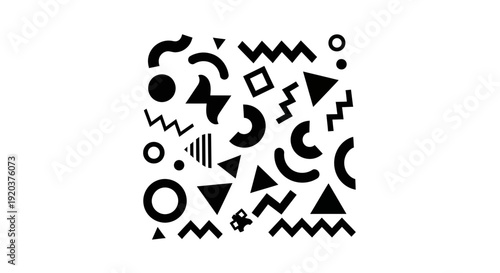 Geometric Shapes and Symbols in Black.