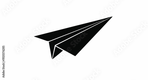 Minimalist Paper Plane Silhouette – Flight and Communication Concept Vector