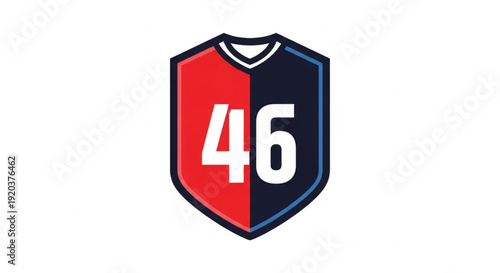 Red & Navy Football Jersey Crest Logo