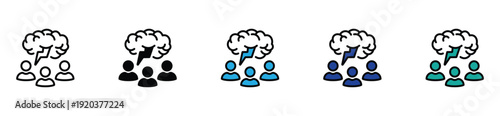 Brainstorming Team and Creative Idea Generation Icons
