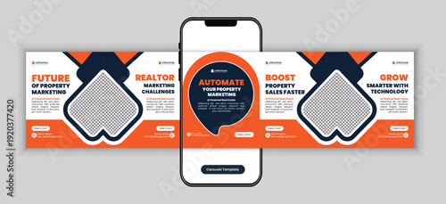 AI for Real Estate Agents Carousel Template, Property Marketing Automation Social Media Post Design for Realtors Business Promotion