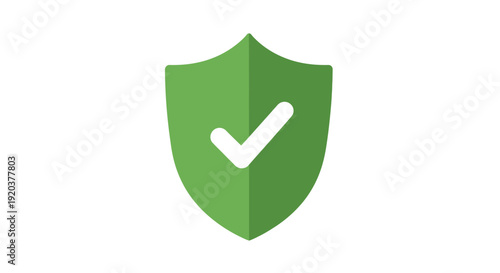 Green shield icon with a white checkmark representing security and protection