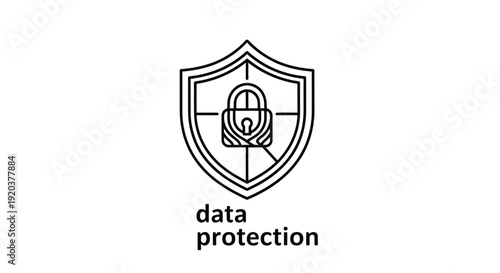 Data protection shield icon symbolizing security privacy and information safeguarding