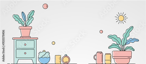 desk background doodle style