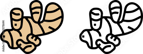 Fresh Ginger Root for Herbal Health Icon,