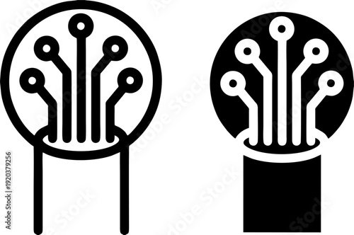 Fiber Optic Cable Connection and Data Transmission Icon,