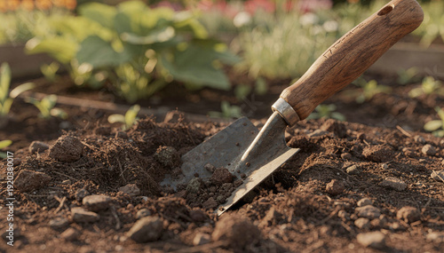 Wallpaper Mural Gardening Tool Digging in Rich Earth: Prepare Soil for Spring Planting Torontodigital.ca