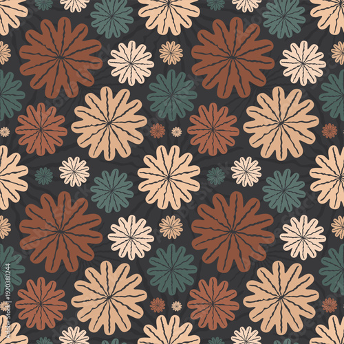 Fotografia Opium poppy flowers. Seamless pattern.