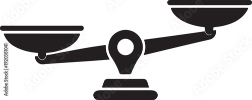 Libra Scales Icon – Justice Balance Symbol Flat Style Stock Vector