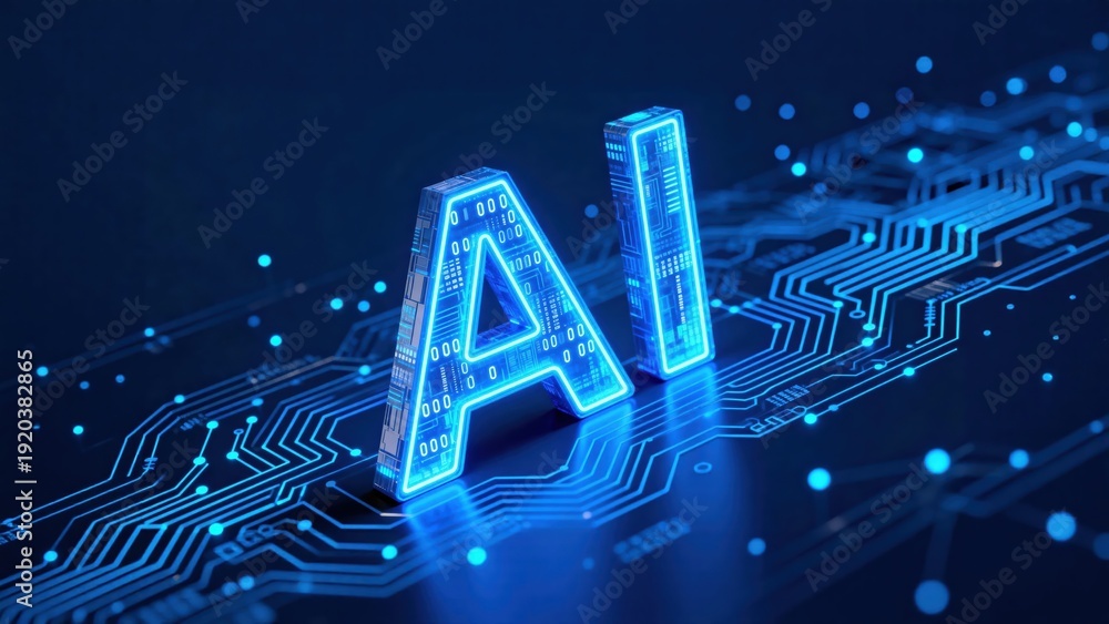 Obraz premium Artificial Intelligence AI Icon Background