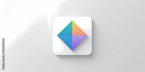 Free Download A colorful geometric icon on a white surface with soft shadows giving a 3D effect in a close-up view similar to 34 (26).png - GFXLoad
