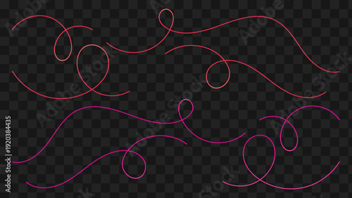Vibrant Pink and Red Gradient 3D Fluid Lines Abstract Vector